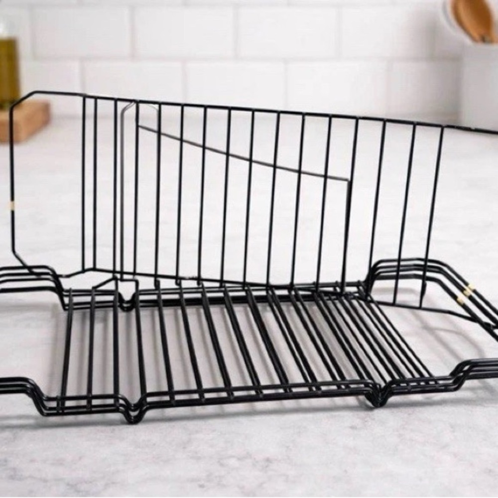 Set of 4, New,  Black Compact Broiler Rack Stainless Steel, black